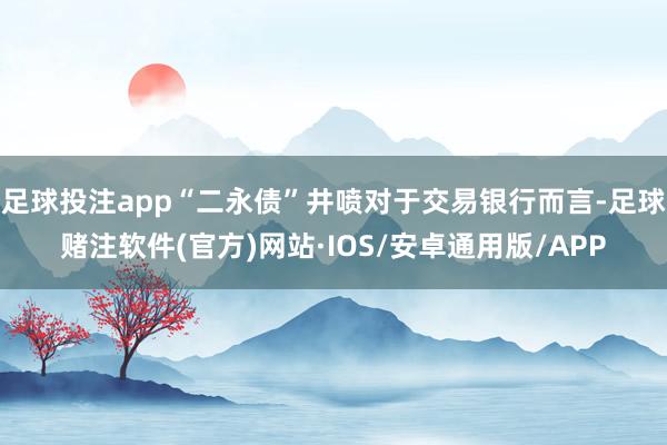 足球投注app“二永债”井喷对于交易银行而言-足球赌注软件(官方)网站·IOS/安卓通用版/APP