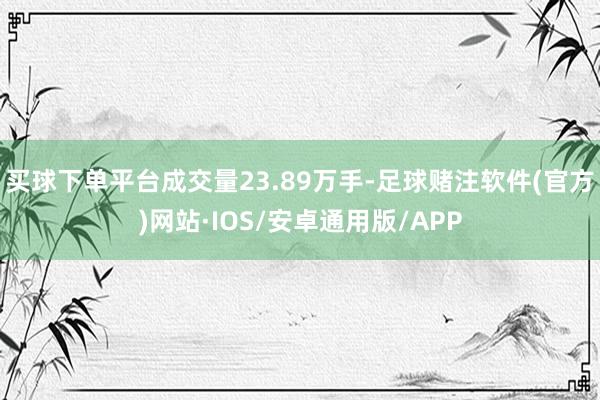 买球下单平台成交量23.89万手-足球赌注软件(官方)网站·IOS/安卓通用版/APP