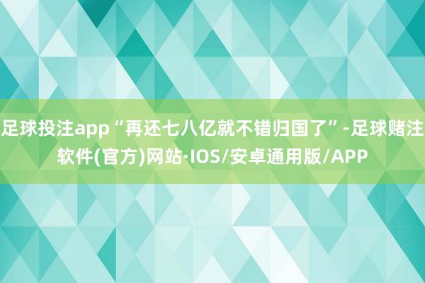 足球投注app“再还七八亿就不错归国了”-足球赌注软件(官方)网站·IOS/安卓通用版/APP