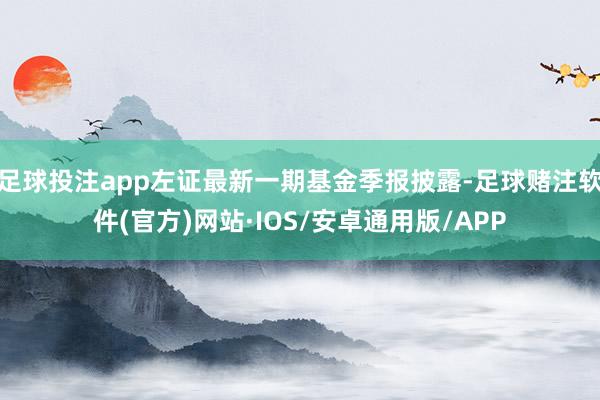 足球投注app左证最新一期基金季报披露-足球赌注软件(官方)网站·IOS/安卓通用版/APP