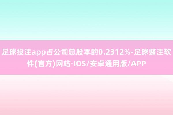 足球投注app占公司总股本的0.2312%-足球赌注软件(官方)网站·IOS/安卓通用版/APP