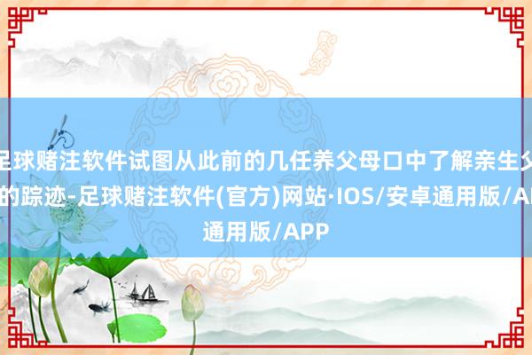 足球赌注软件试图从此前的几任养父母口中了解亲生父母的踪迹-足球赌注软件(官方)网站·IOS/安卓通用版/APP